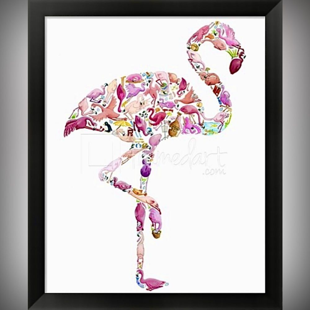 -PRETTY IN PINK FLAMINGOS- Wall Art Print collection Childrens room Decor Gift - Picture 3 of 9